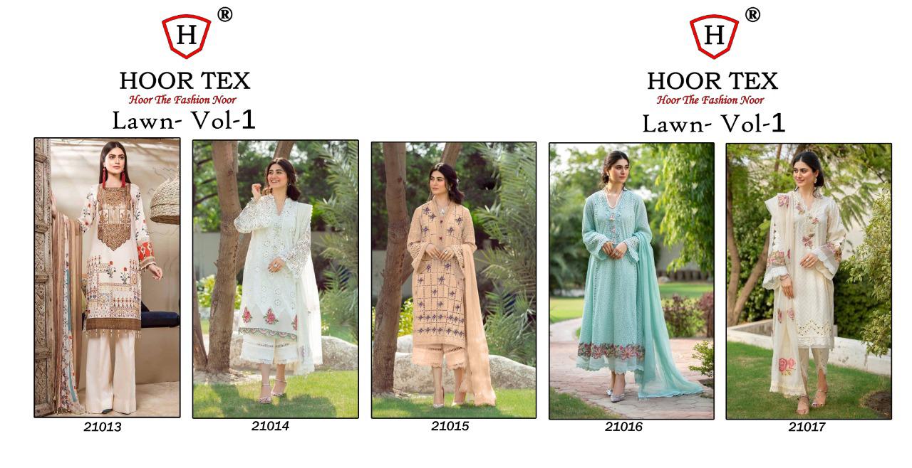 HOOR TEX LAWN VOL-1 Latest Fancy Designer Festive Wear Heavy Lawn Cotton Pakistani Salwar Suit Collection 